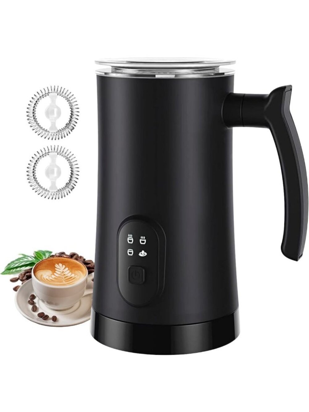 4-in-1 Electric Milk Frother & Steamer - Automatic Foam Maker for Coffee, Latte